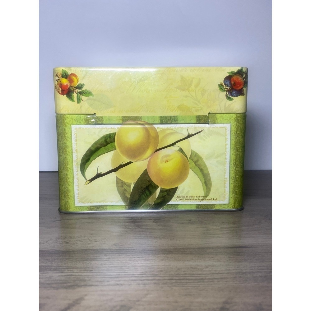 Vintage Country Style Metal Tin Recipes Storage Container Kitchen 5"H,4"W,6.75"L - Picture 3 of 7